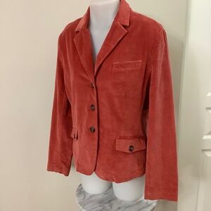 Talbots Orange corduroy Blazer Sz 14 Large fits 38 bust
